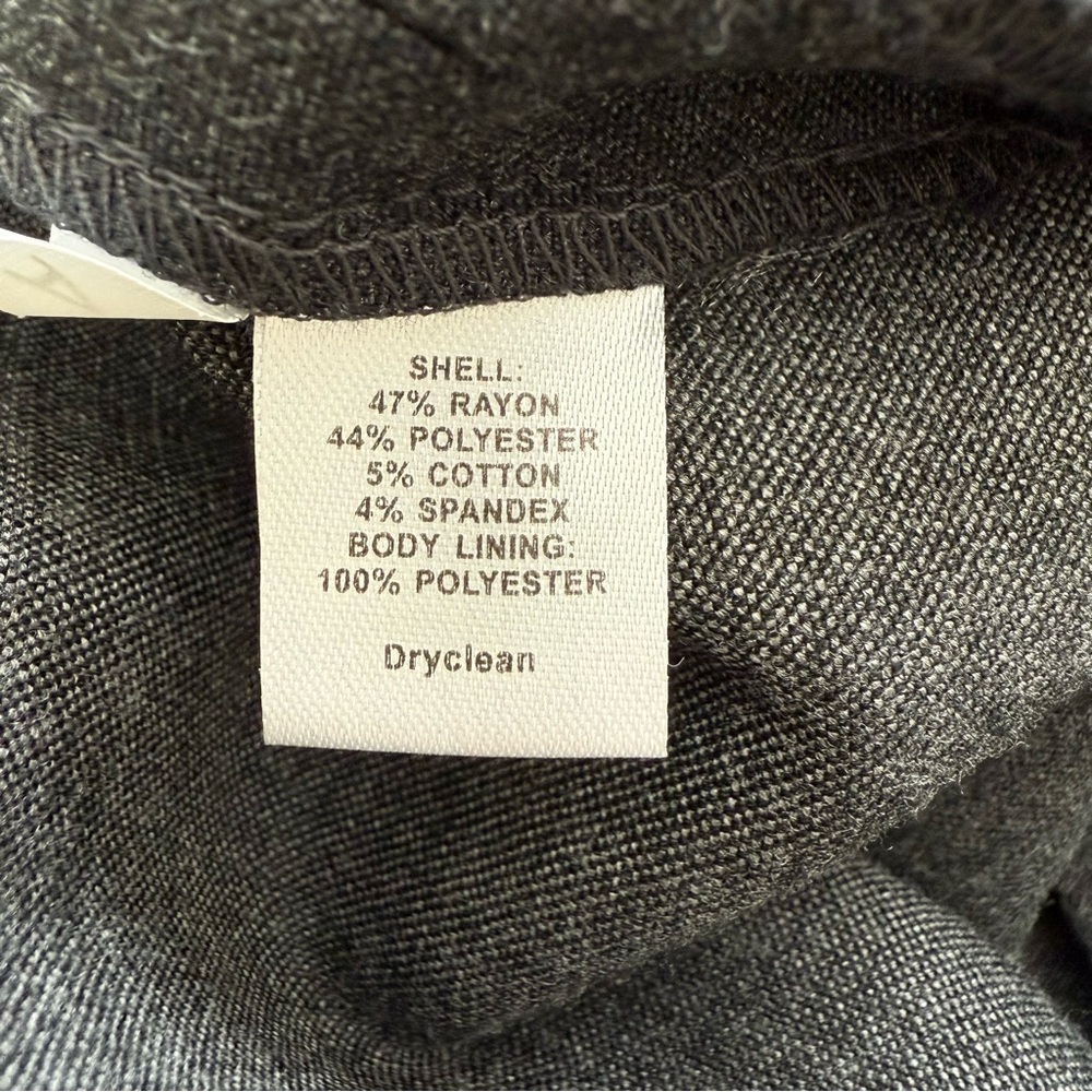 Ann Taylor LOFT Sheath Dress Charcoal Gray V-Neck Sleeveless Size 4 - Picture 4 of 7